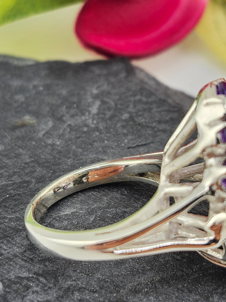 Cluster Amethyst Ring Size 8