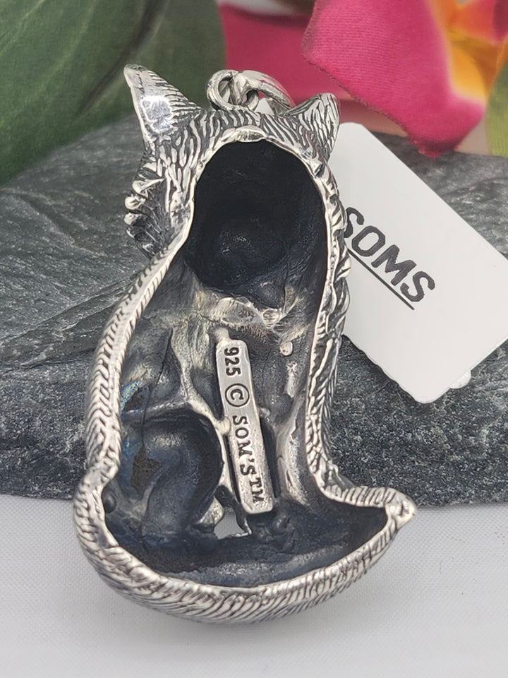 Designer SOMS 925 Sterling Silver Wolf Cub Pendant