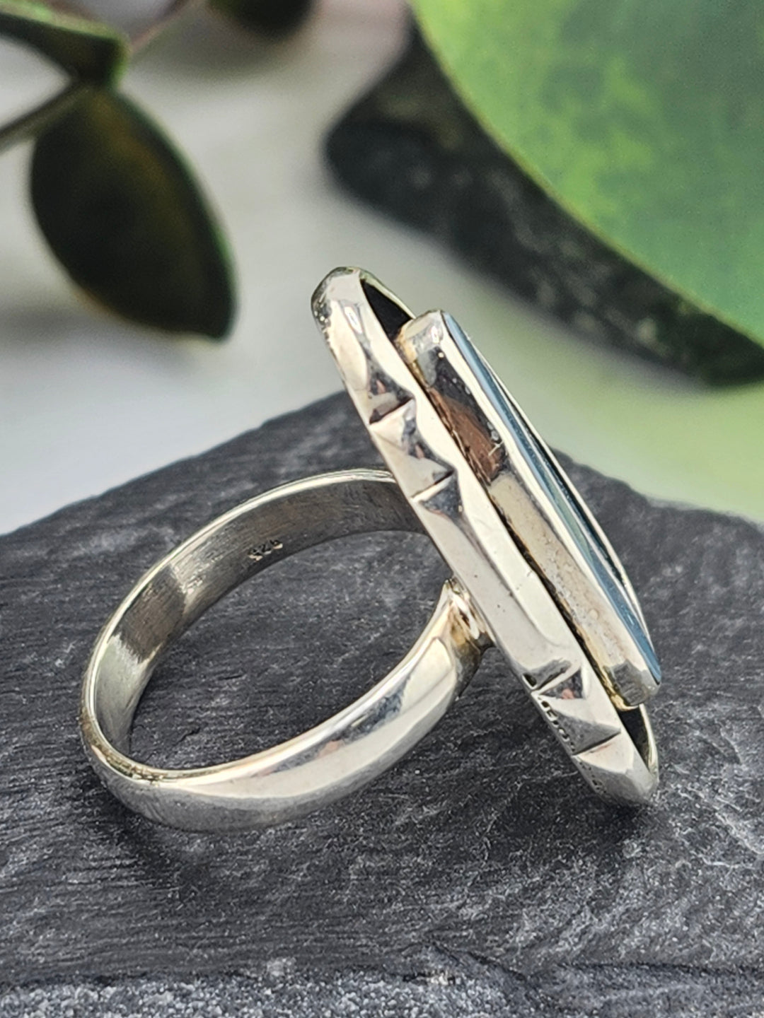 Australian Opal Doublet and 925 Sterling Silver Ring - Size 7.25