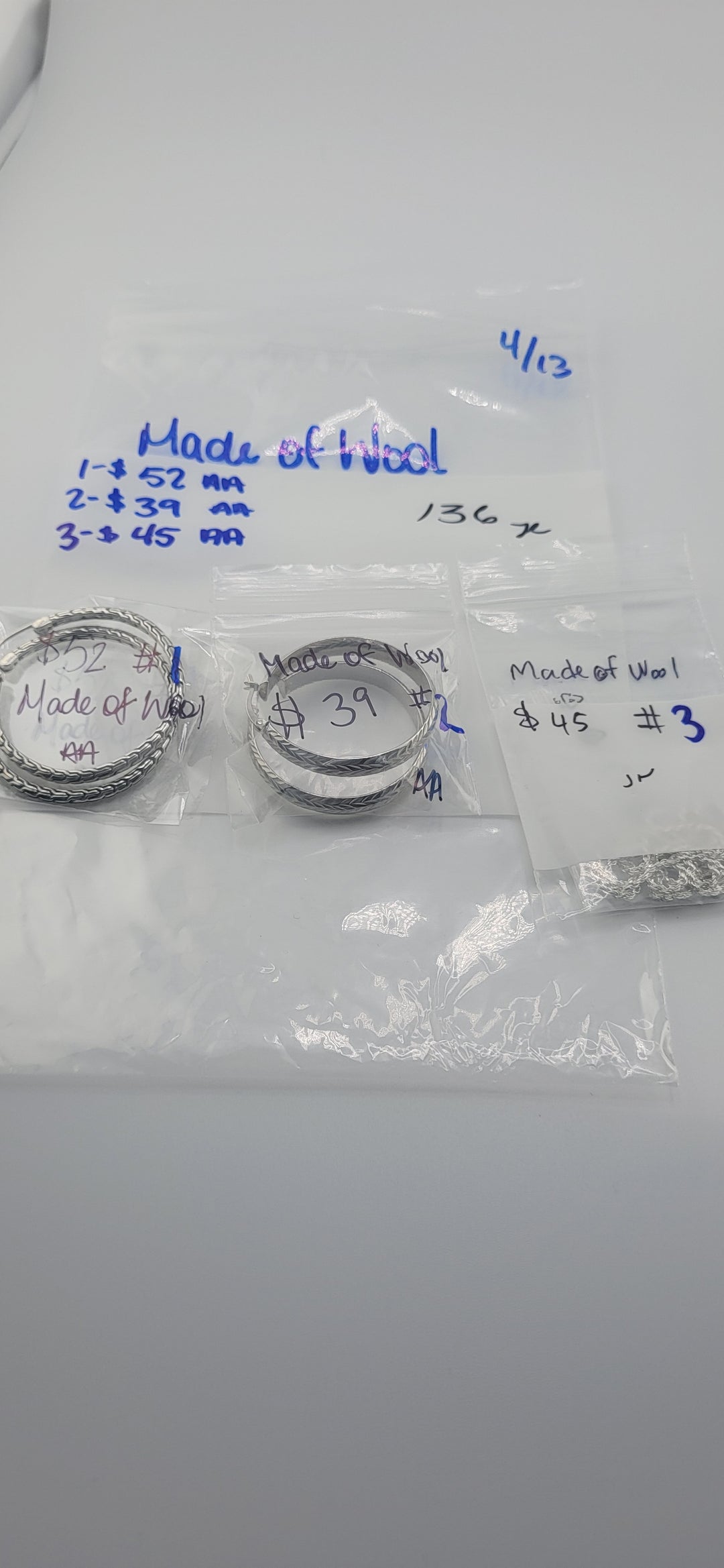 RESERVED FOR: Made of Wool - 4/13/2025 tiktok Live Show - 3 Sterling Silver Items