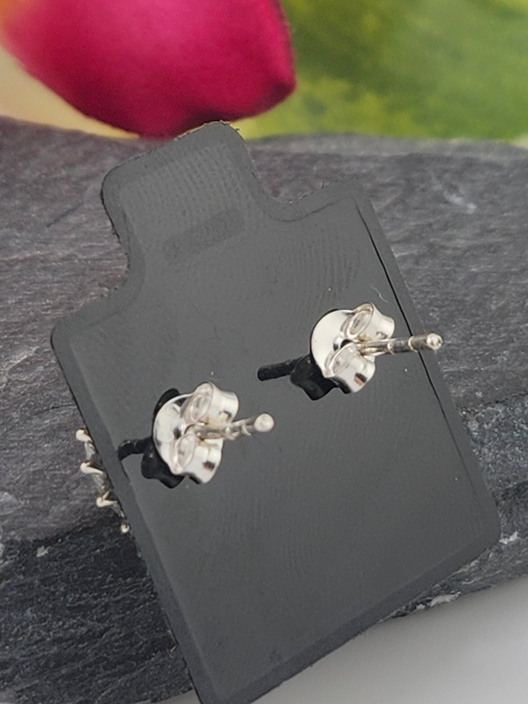 Orange Spiny Oyster Teardrop Stud Earrings