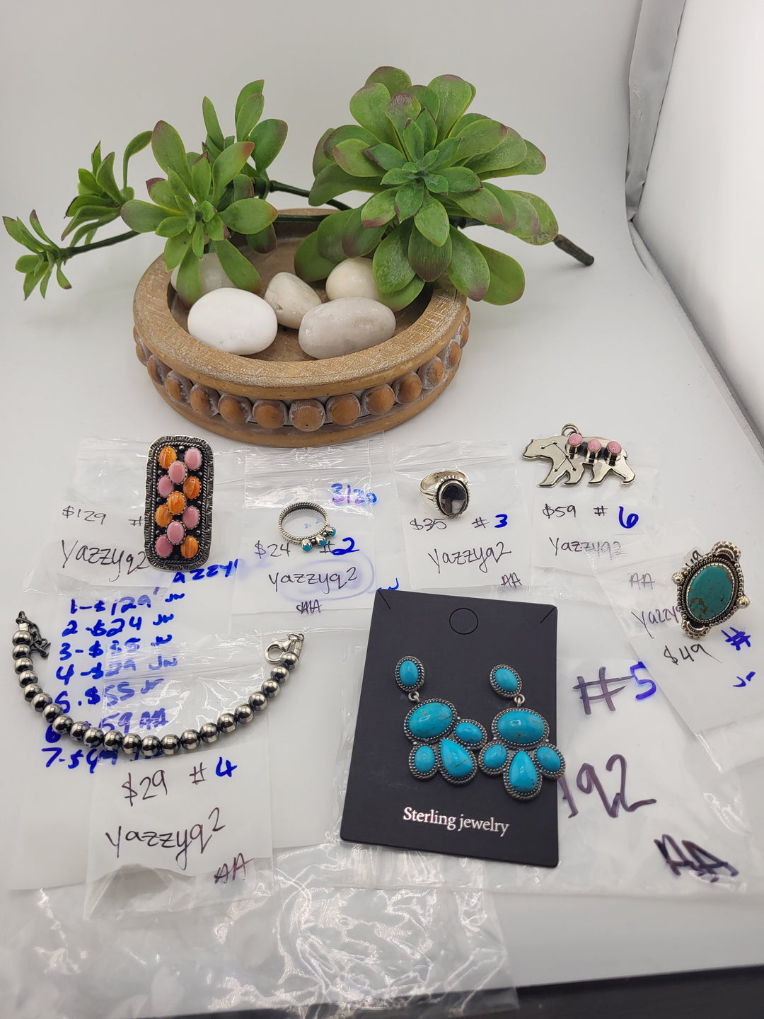 RESERVED FOR: yazzyq2- 3/30/2025 tiktok Live Show - 7 Sterling Silver Items