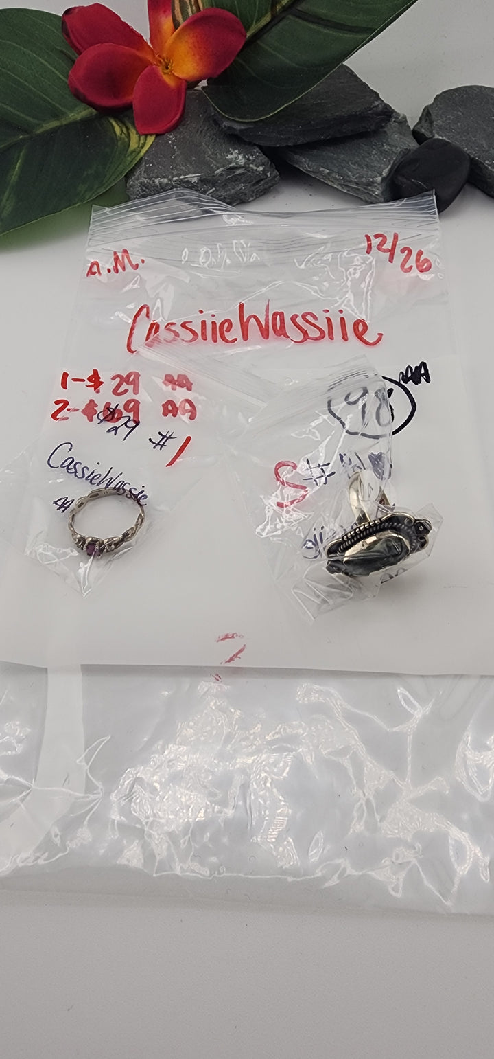 AM SHOW 48HR RESERVED FOR: cassiiewassiie - 12/26/2025 FL tiktok Live Show - 2 Sterling Silver Items