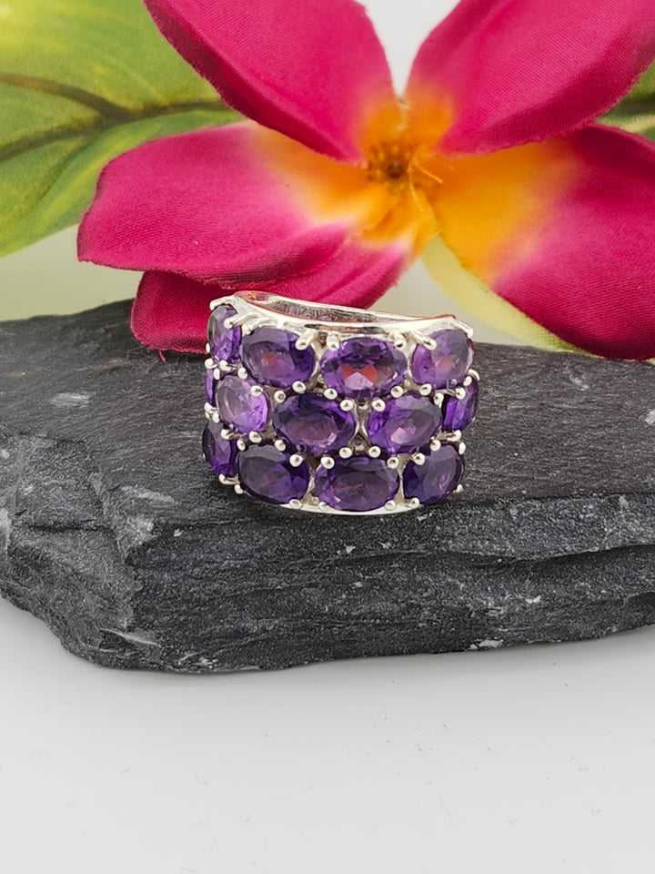 Amethyst Cluster Ring Size 5.5