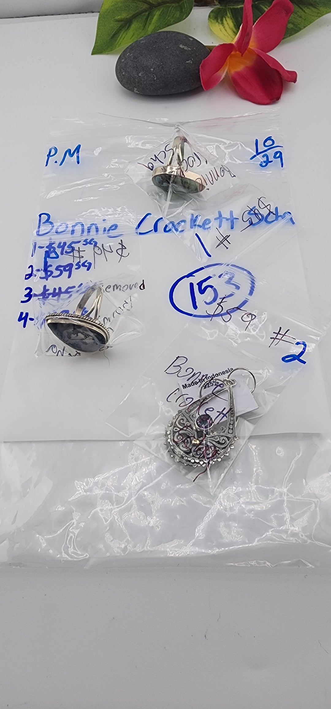 PM SHOW 48HR - RESERVED FOR: Bonnie Crockett Scha - 10/29/2025 FL tiktok Live Show - 3 Sterling Silver Items