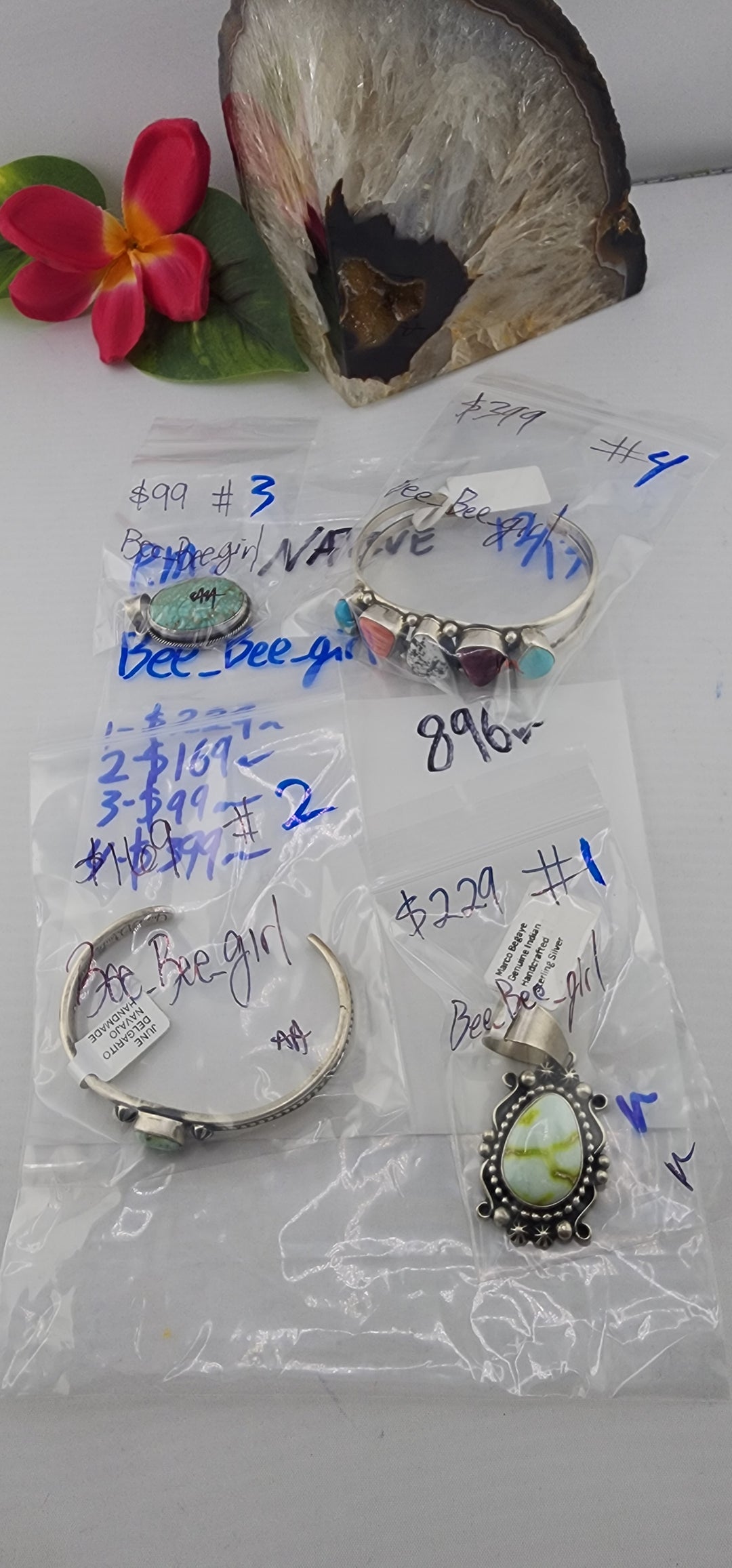 PM NATIVE SHOW 48HR - RESERVED FOR: Bee_Bee_girl - 12/13/2025 tiktok Live Show - 4 Sterling Silver Items