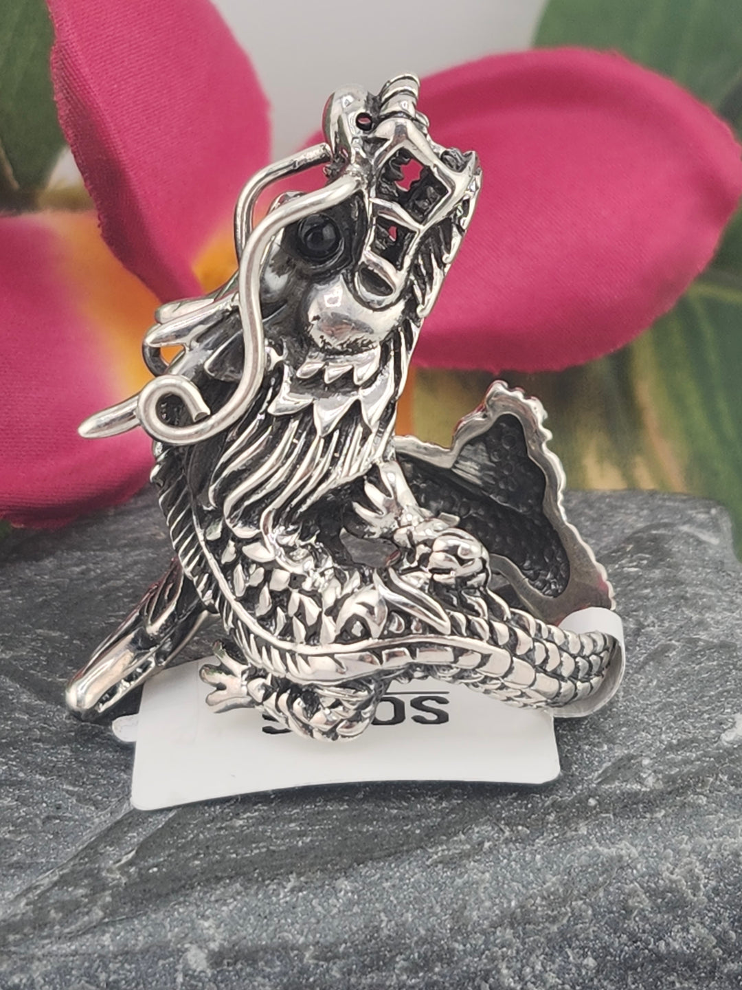 Designer SOMS 925 Sterling Silver Dragon Ring - Adjustable