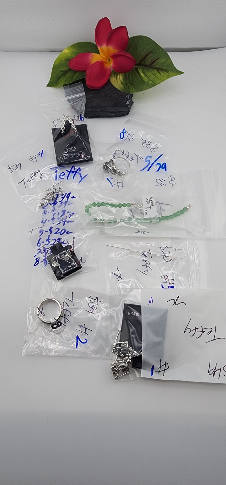 RESERVED FOR: Teffy - 5/29/2025 tiktok Live Show - 8 Sterling Silver Items