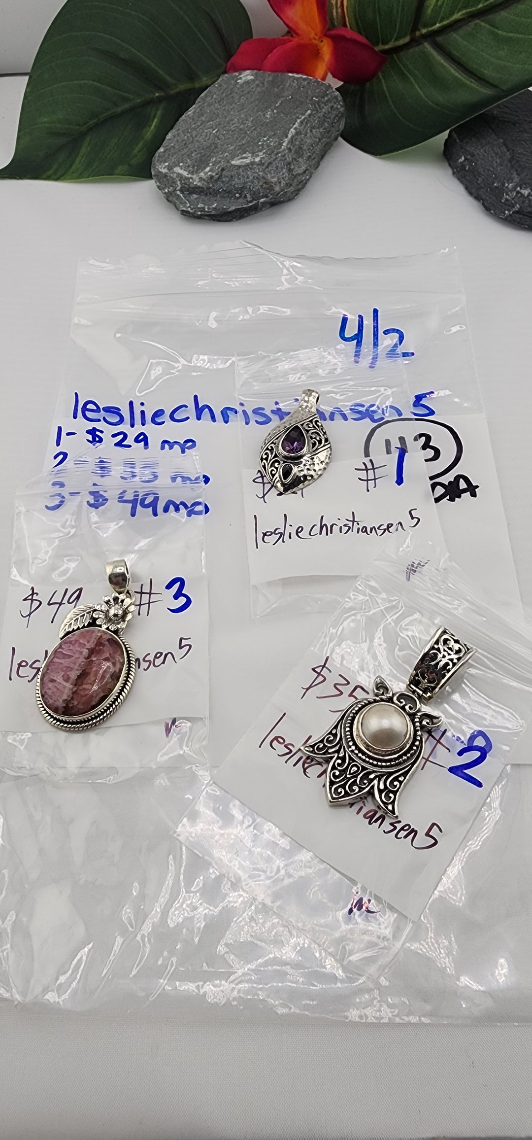 RESERVED FOR: lesliechristiansen5 - 4/2/2025 Tiktok Live Show - 3 Sterling Silver Items