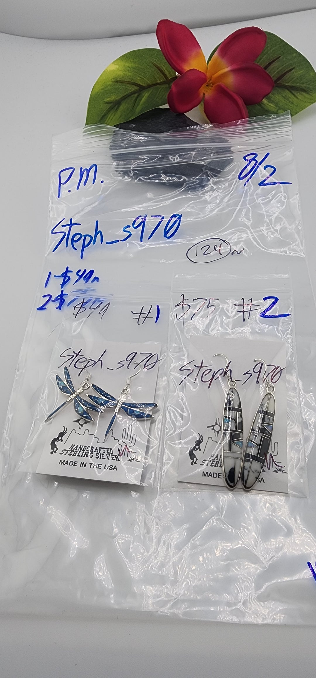 PM SHOW 48HR - RESERVED FOR:  Steph_s970 - 8/2/2025 FL tiktok Live Show - 2 Sterling Silver Items