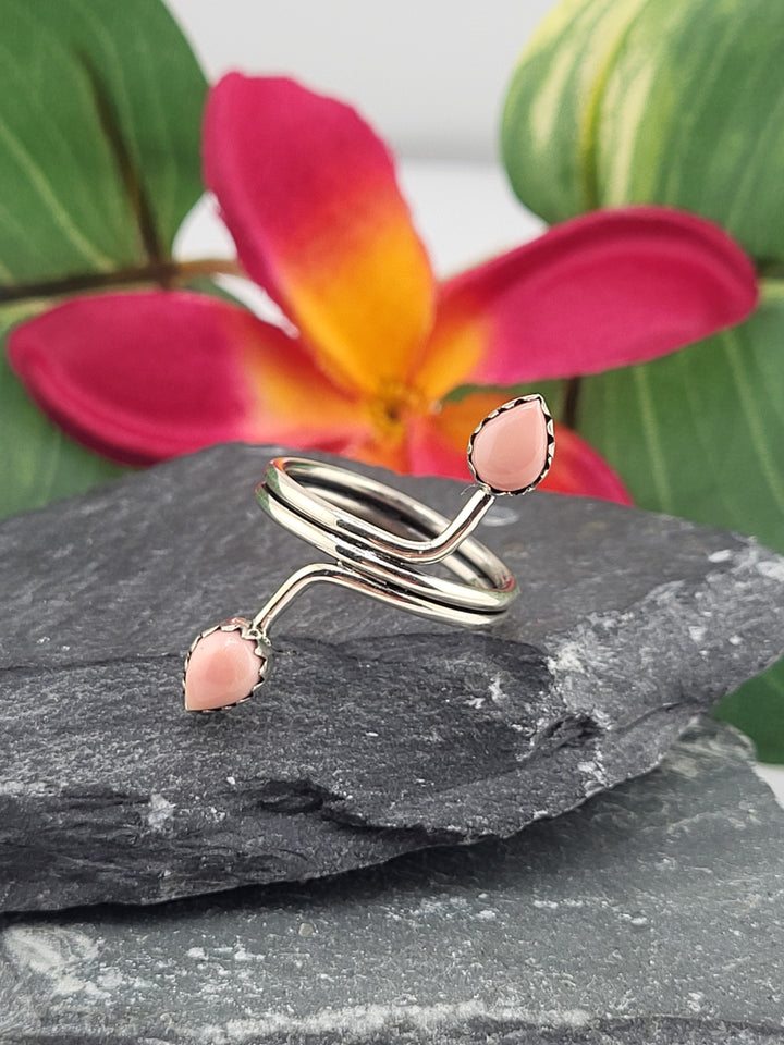 2 Stone Queen Conch Ring Size 8.25