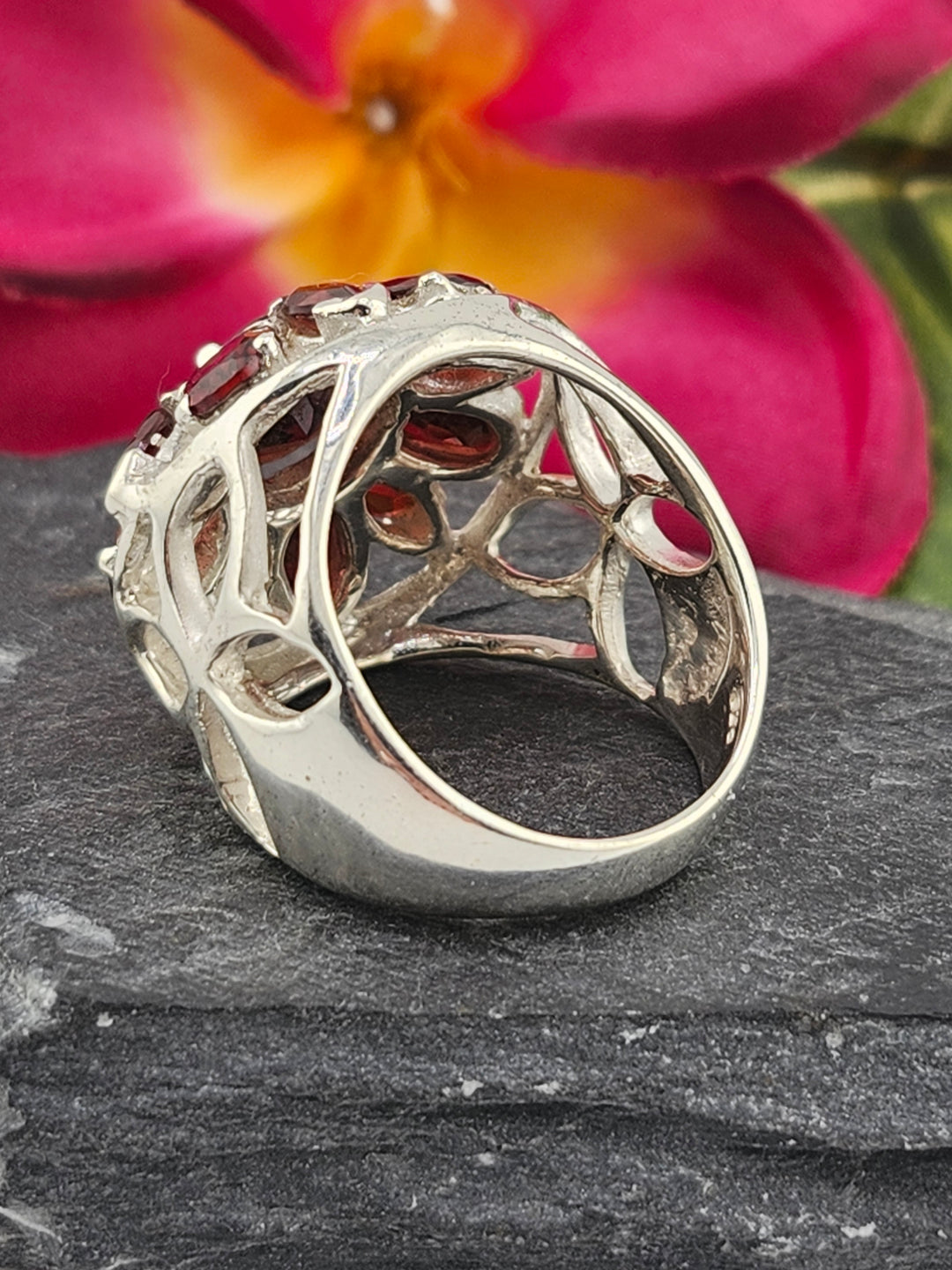 Cluster Garnet Ring Size 9