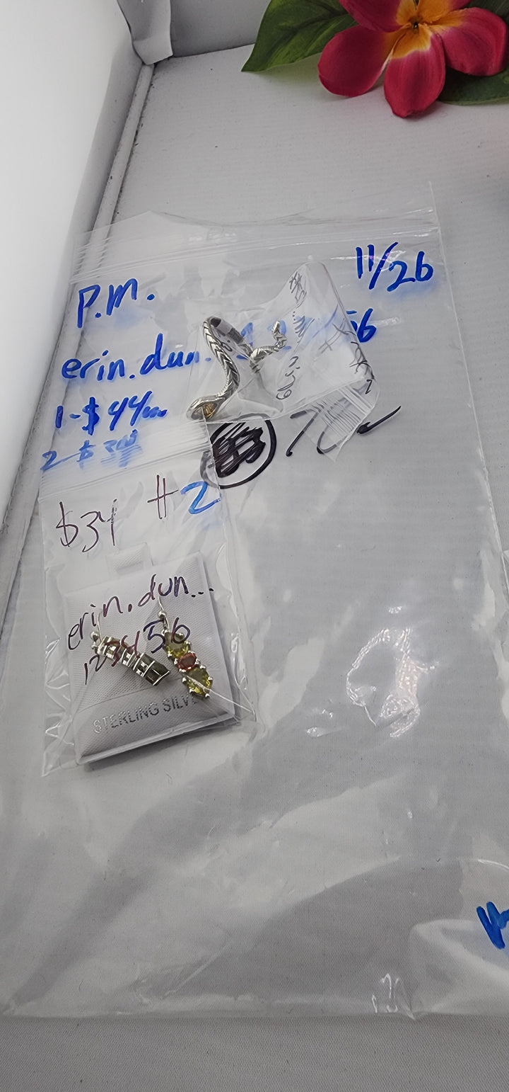 PM SHOW 48HR - RESERVED FOR: erin.dun...123456 - 11/26/2025 tiktok Live Show - 2 Sterling Silver Items
