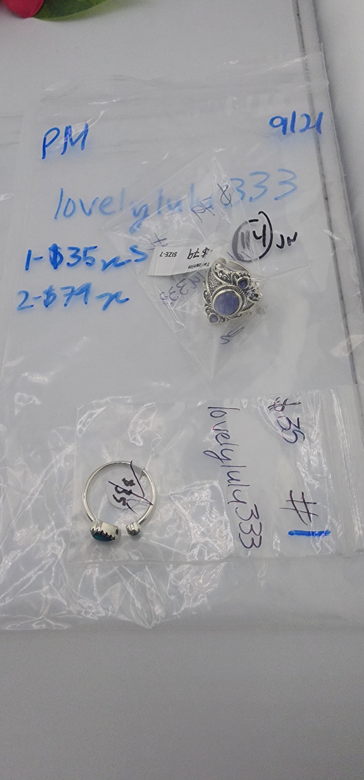 PM SHOW 48HR - RESERVED FOR:  lovelylulu333- 9/21/2025 FL tiktok Live Show -2 Sterling Silver Items