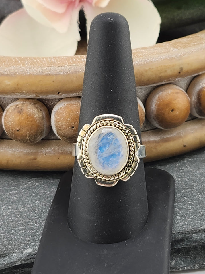 Cut Moonstone Ring Size 9