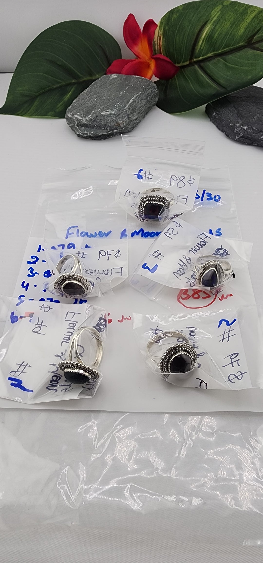 RESERVED FOR: Flower & Moon Crystals- 3/30/2025 tiktok Live Show - 5 Sterling Silver Items