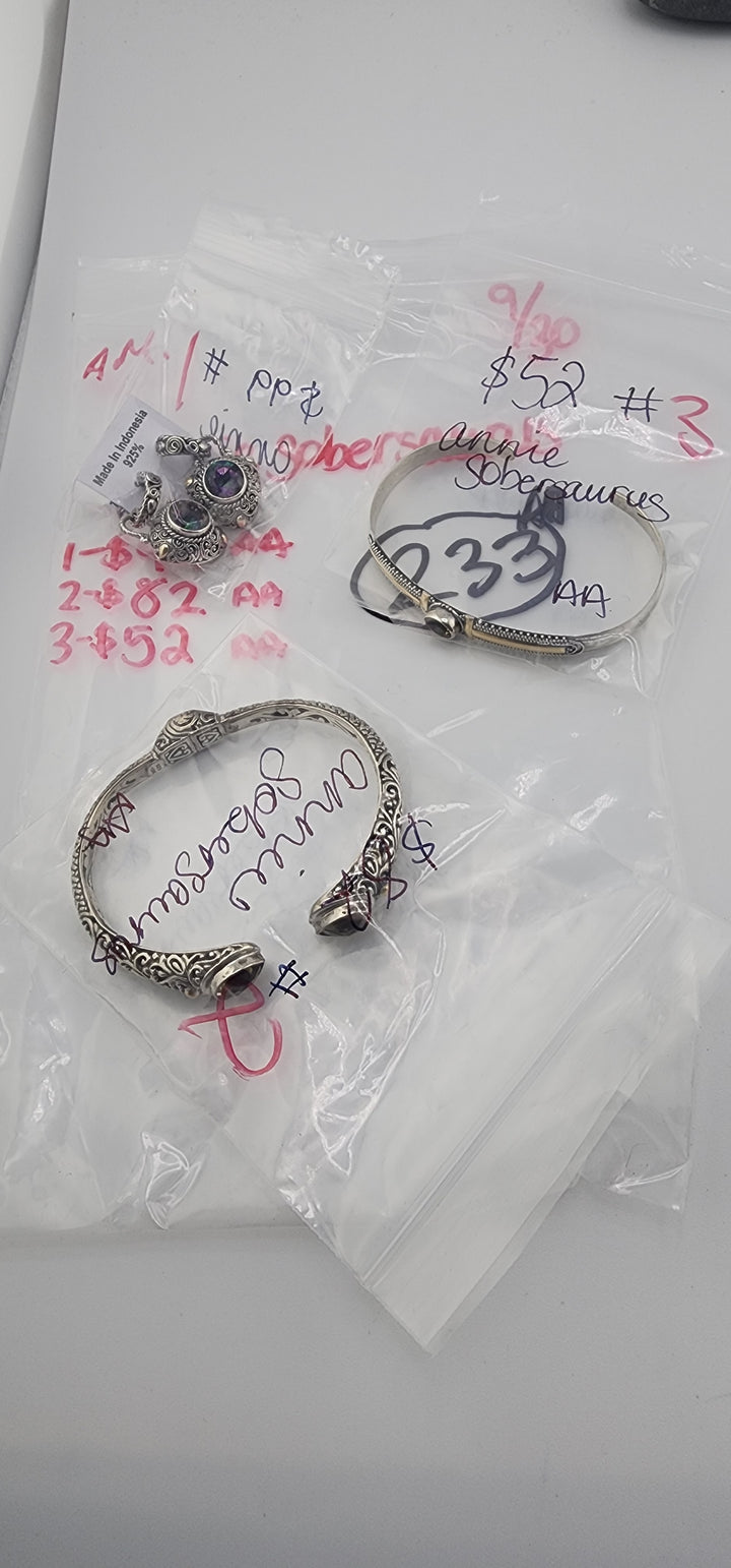 AM SHOW 48HR RESERVED FOR: annie sobersaurus- 9/30/2025 FL TikTok Live Show -  3 Sterling Silver Items