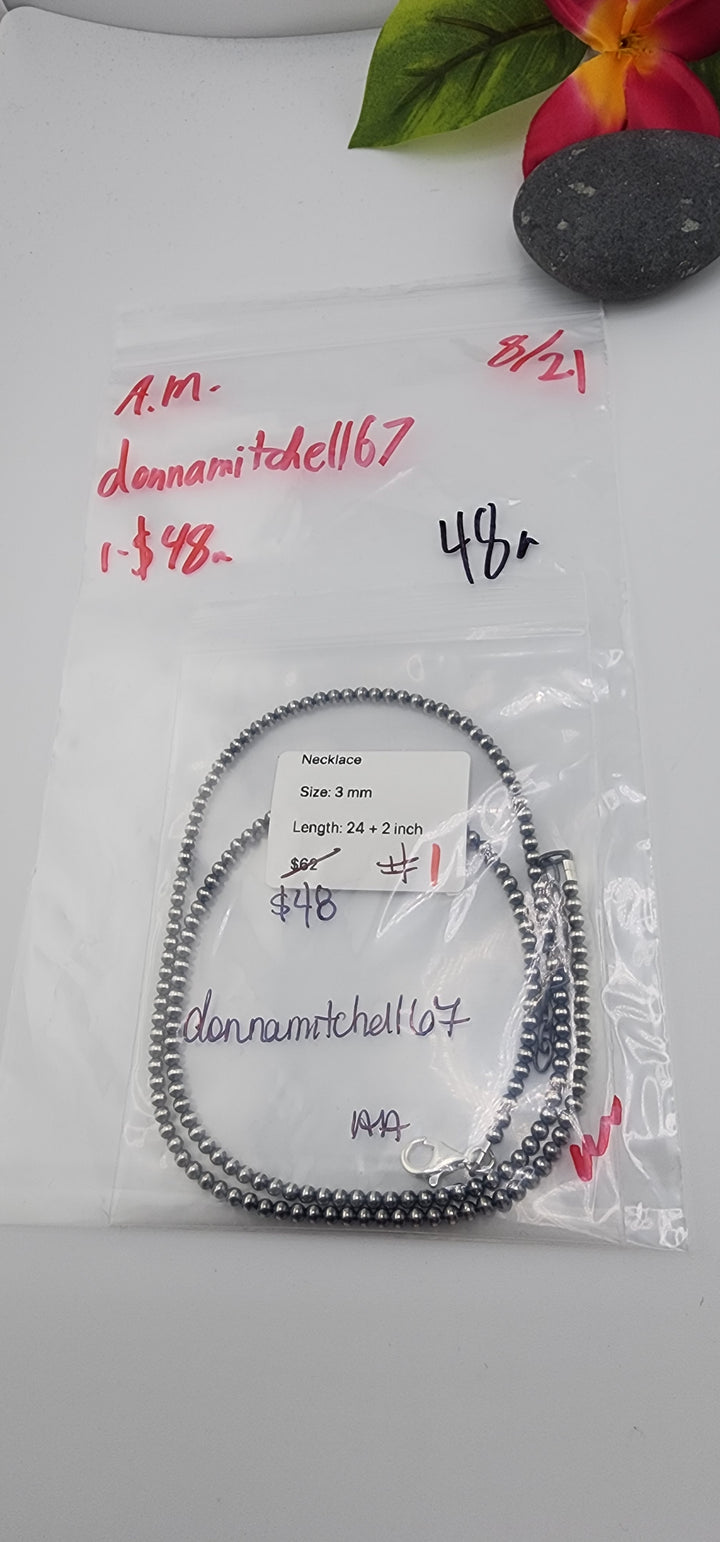 AM SHOW 48HR - RESERVED FOR: donnamitchell67  - 8/21/2025 FL tiktok Live Show - 1 Sterling Silver Items