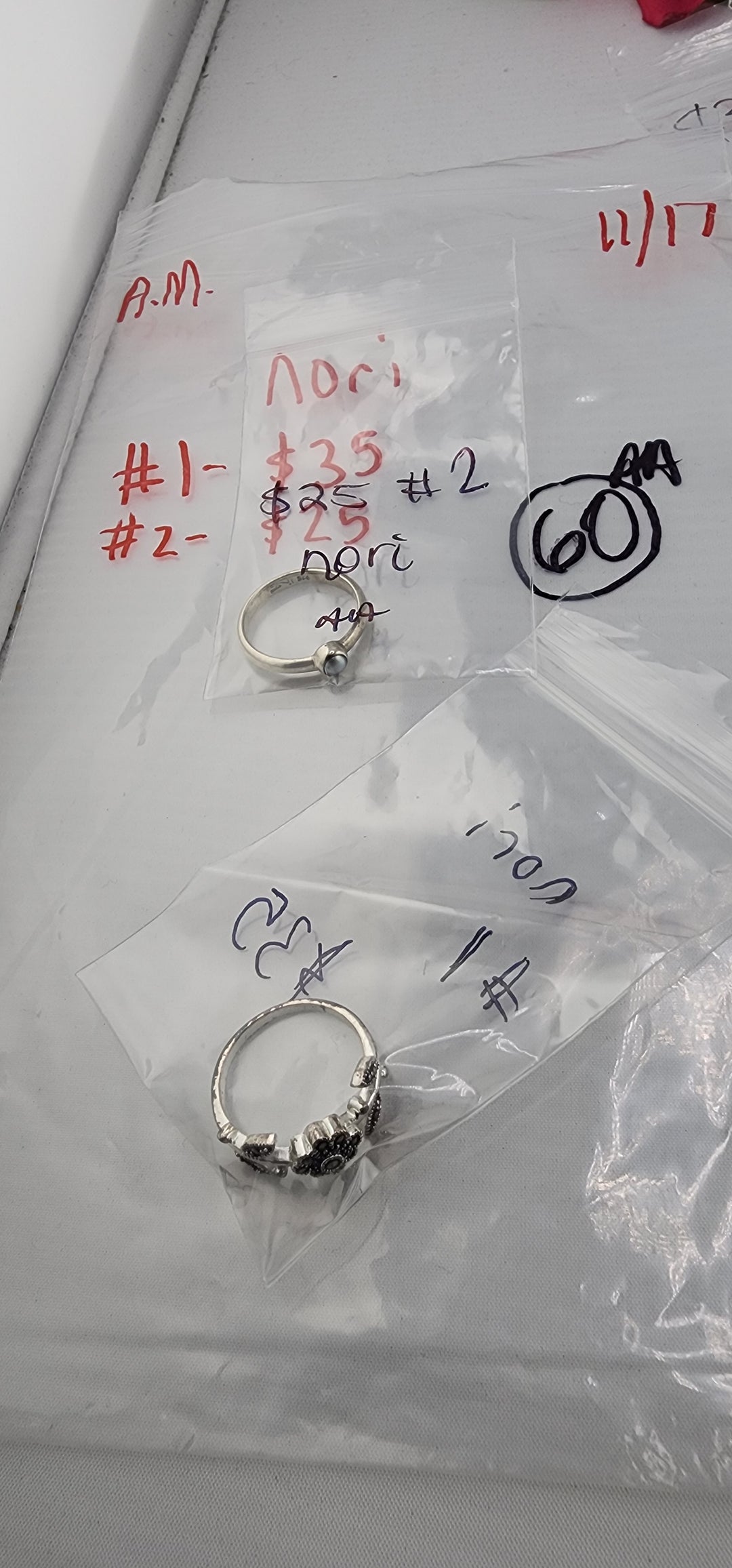 AM SHOW 48HR RESERVED FOR: nori - 11/17/2025 FL tiktok Live Show - 2 Sterling Silver Items