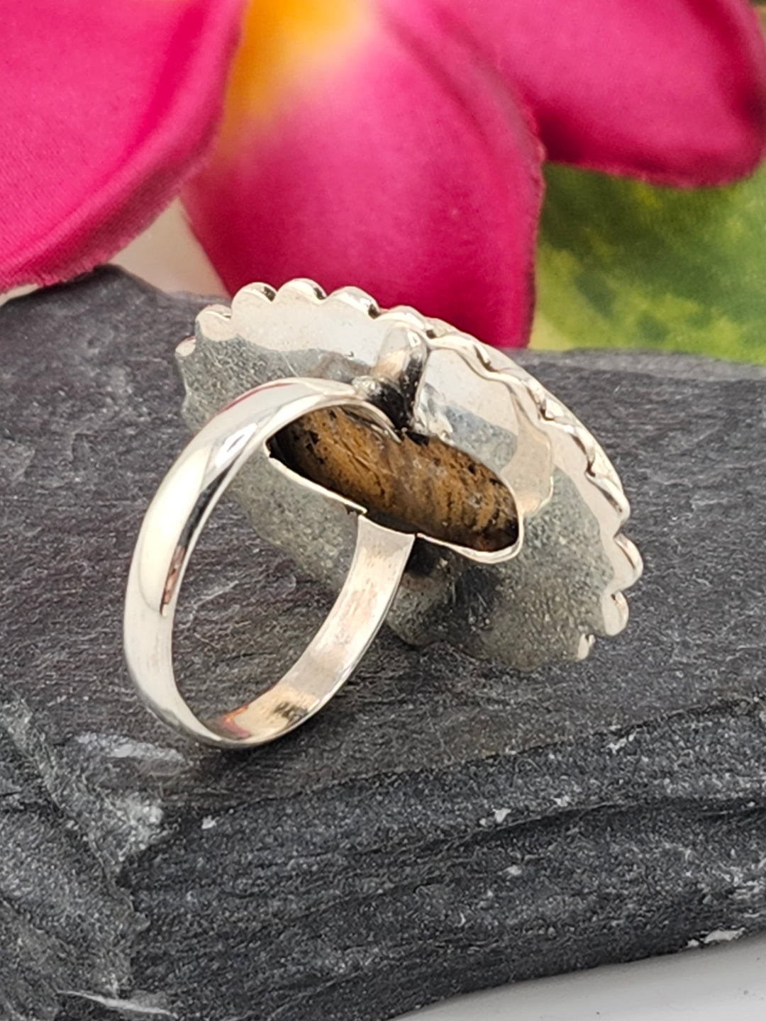 Tiger Dendritic Agate Ring & 925 Sterling Silver Size 6