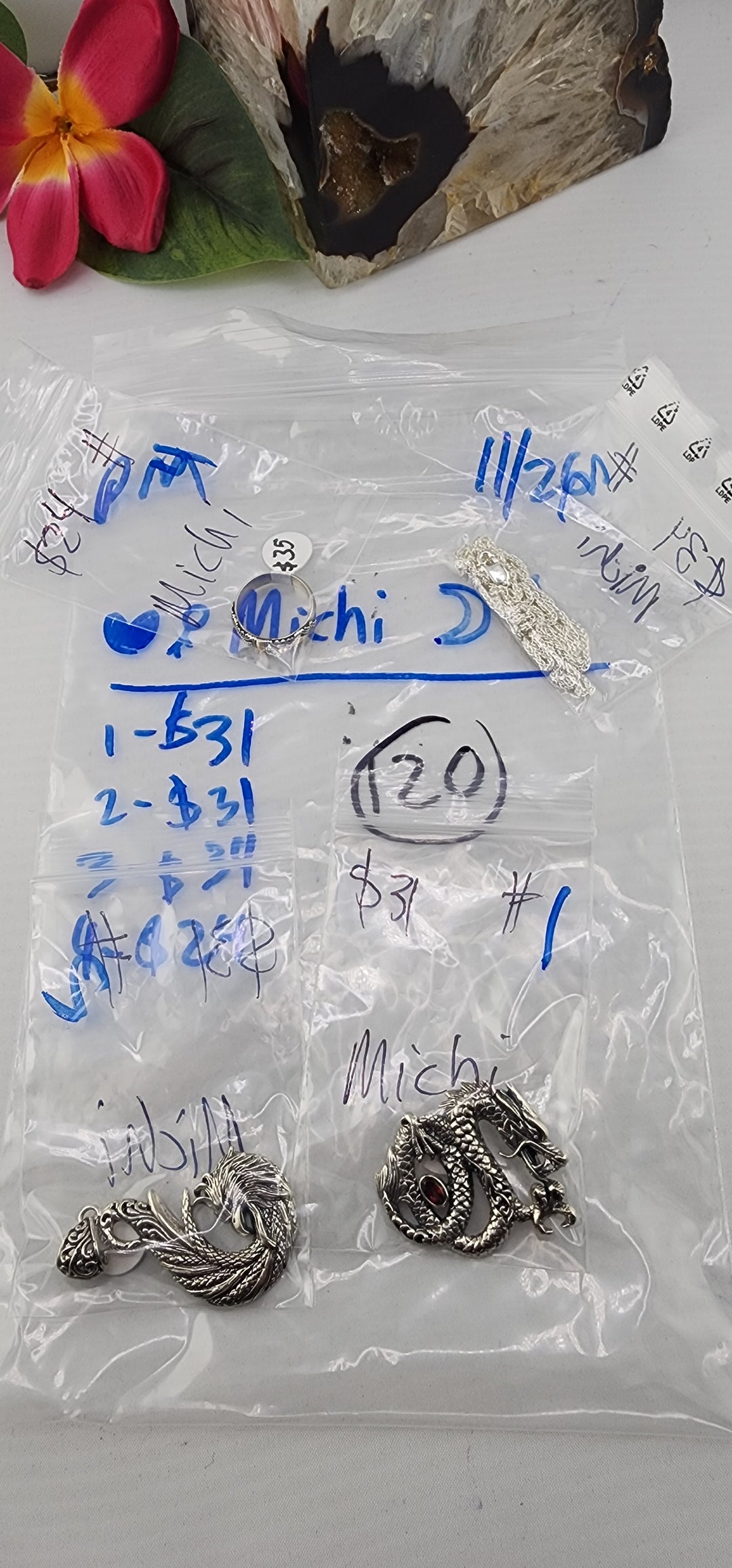 PM SHOW 48HR - RESERVED FOR: 🖤🔑Michi🌙🕯 - 11/26/2025 tiktok Live Show - 4 Sterling Silver Items