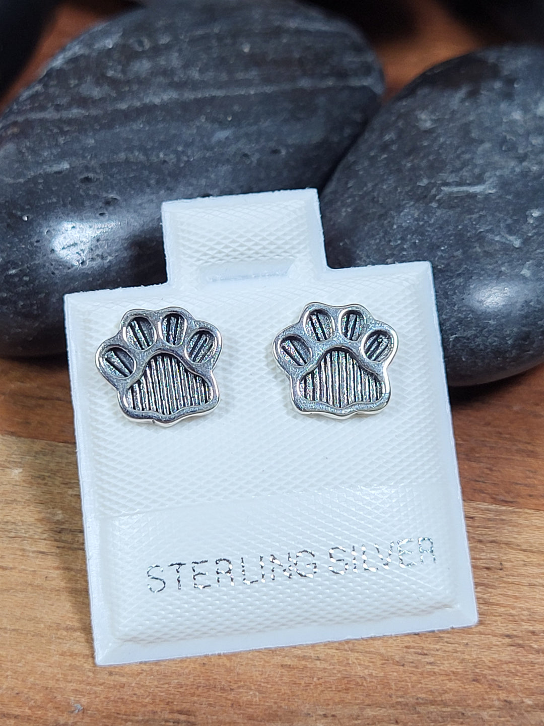 Paw Print Studs 925 Sterling Silver