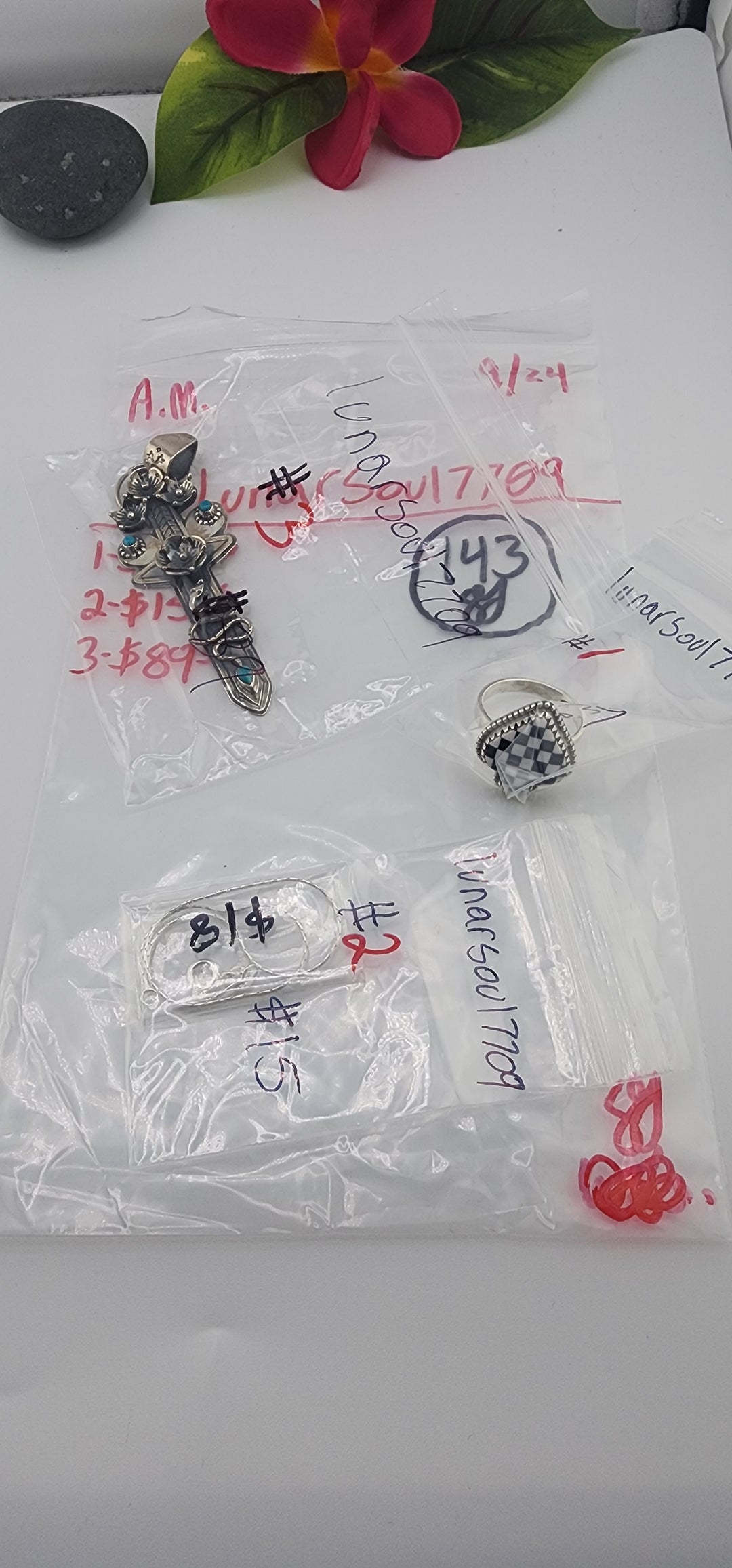 AM SHOW 48HR RESERVED FOR: lunarsoul7709 - 9/24/2025 FL tiktok Live Show - 3 Sterling Silver Items