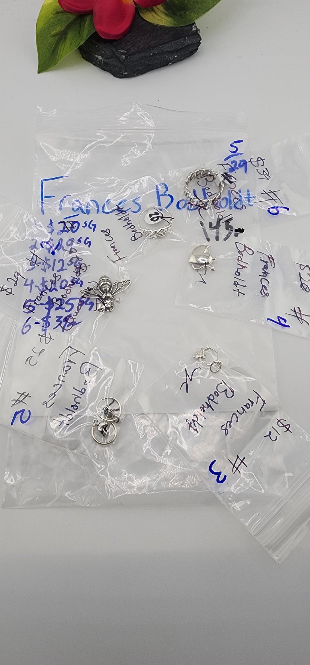 RESERVED FOR: Frances Bodholdt - 5/29/2025 tiktok Live Show - 6 Sterling Silver Items
