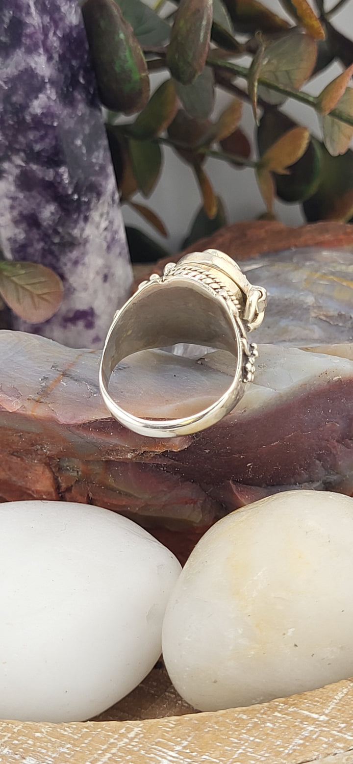 Topaz & 925 Sterling Silver Lockett Ring Size 10