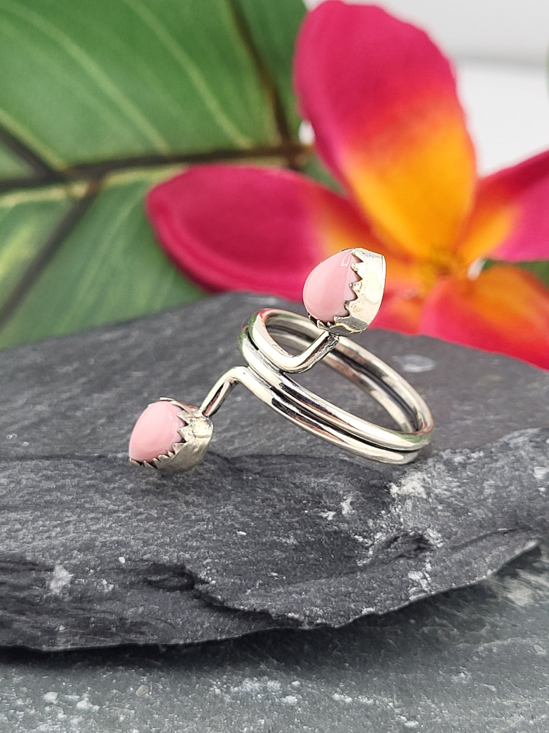 2 Stone Queen Conch Ring Size 7