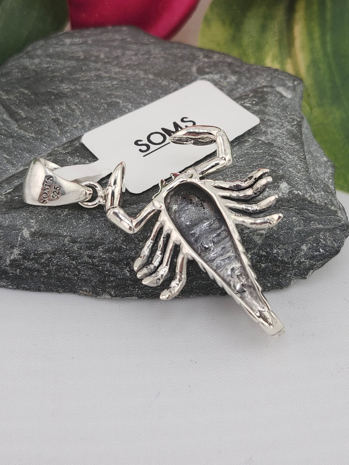 Designer SOMS 925 Sterling Silver Scorpion Pendant