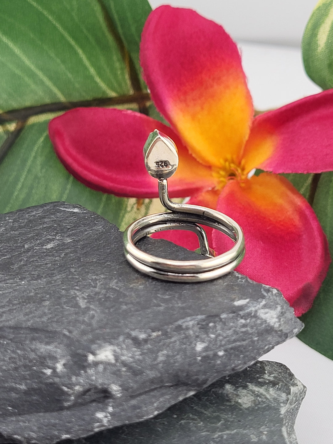 2 Stone Queen Conch Ring Size 7