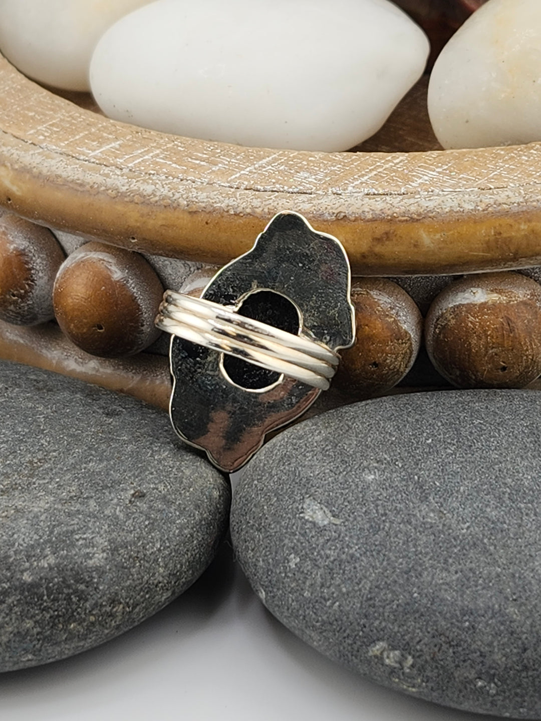 Raw Black Tourmaline 925 Sterling Silver Ring Size 7