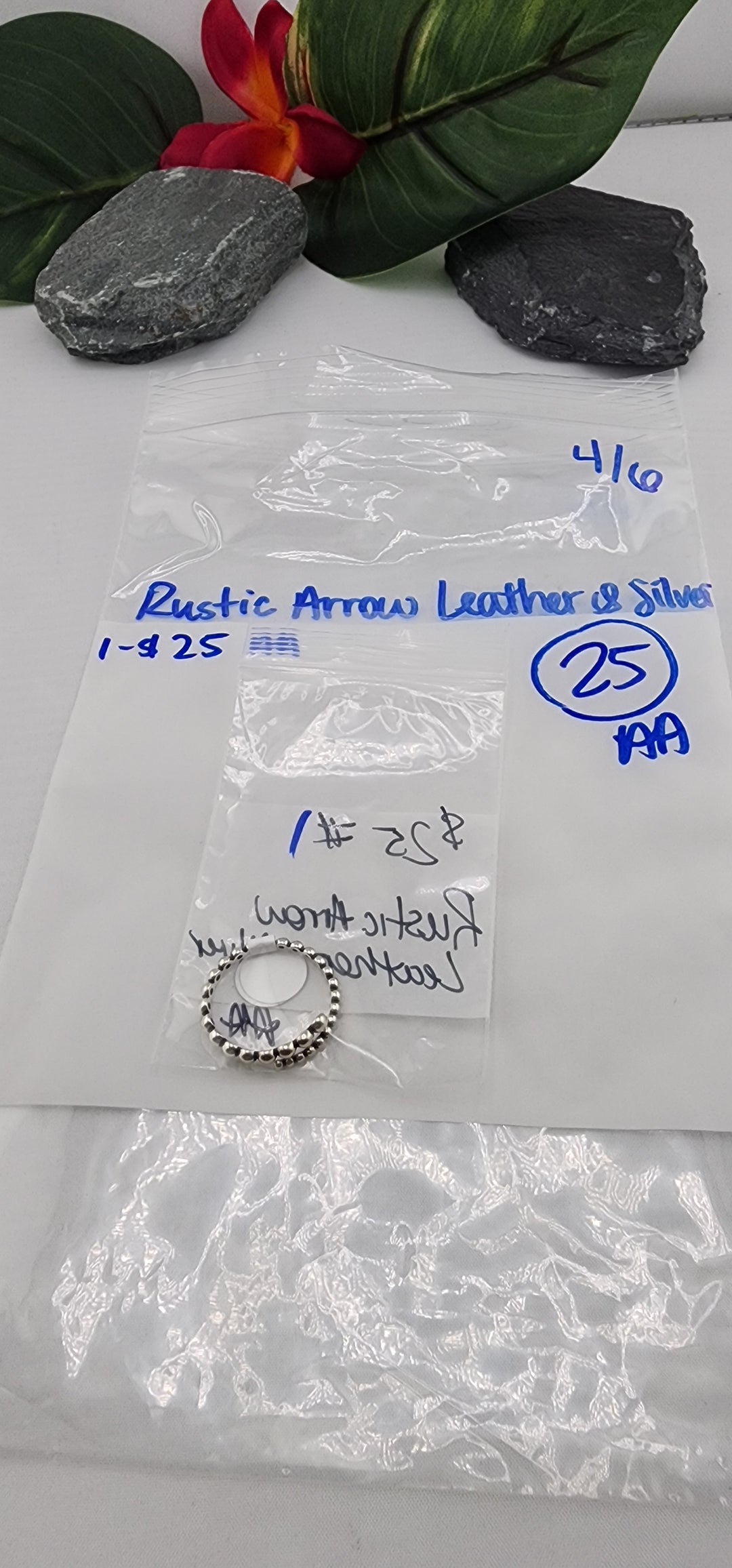 RESERVED FOR: Rustic Arrow Leather & Silver- 4/6/2025 tiktok Live Show - 1 Sterling Silver Items