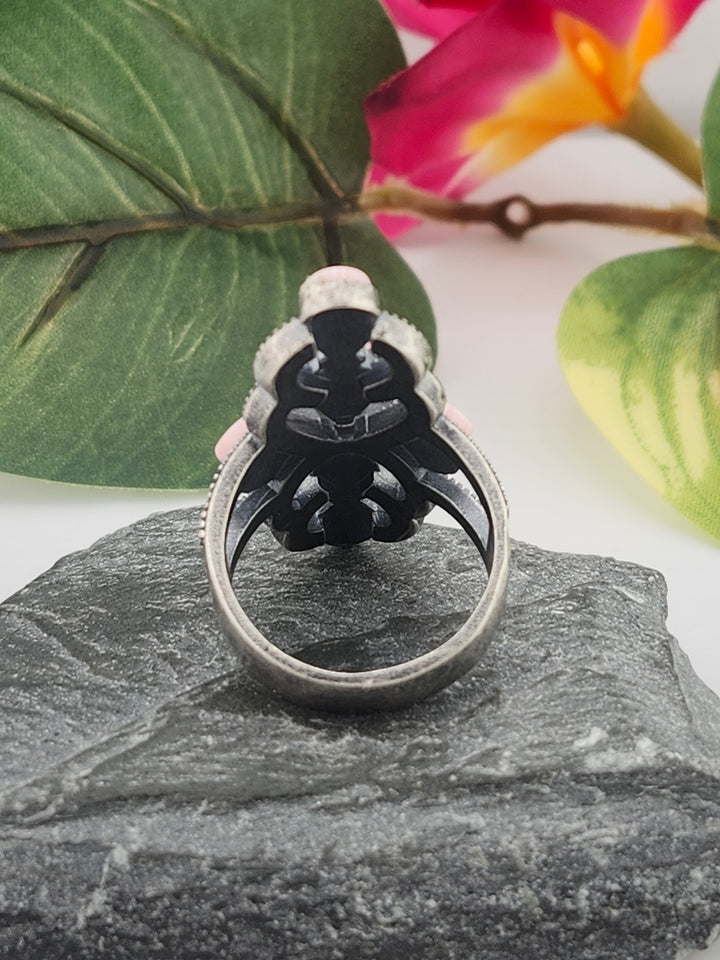 Queen Conch Shell and 925 Sterling Silver Ring - Size 10