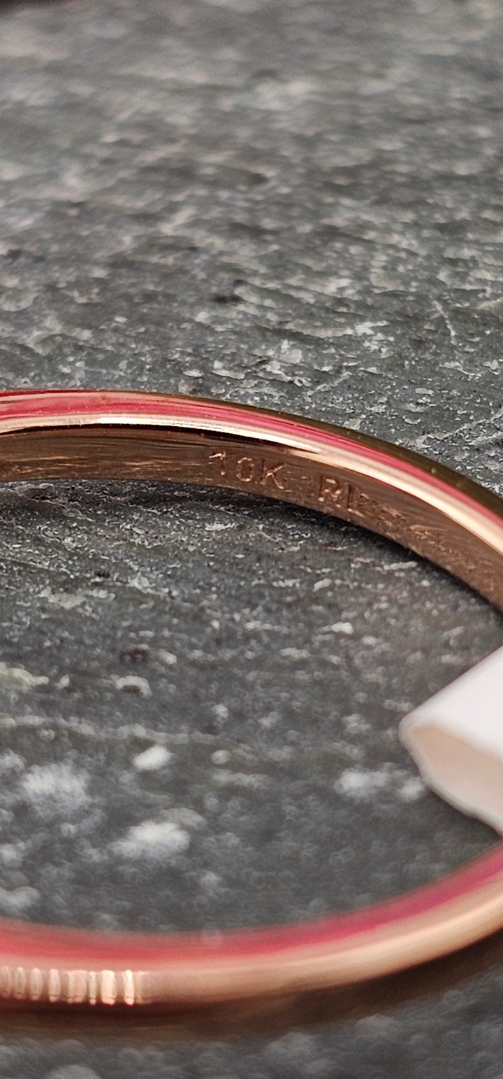 10K Rose Gold Rhodolite & Diamond Ring size 7