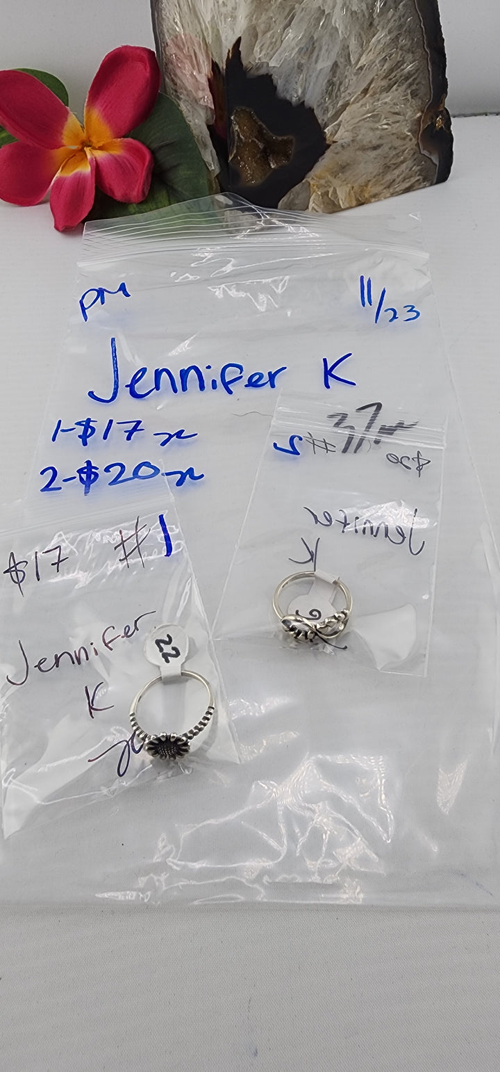 PM SHOW 48HR - RESERVED FOR: Jennifer K - 11/23/2025 tiktok Live Show - 2 Sterling Silver Items