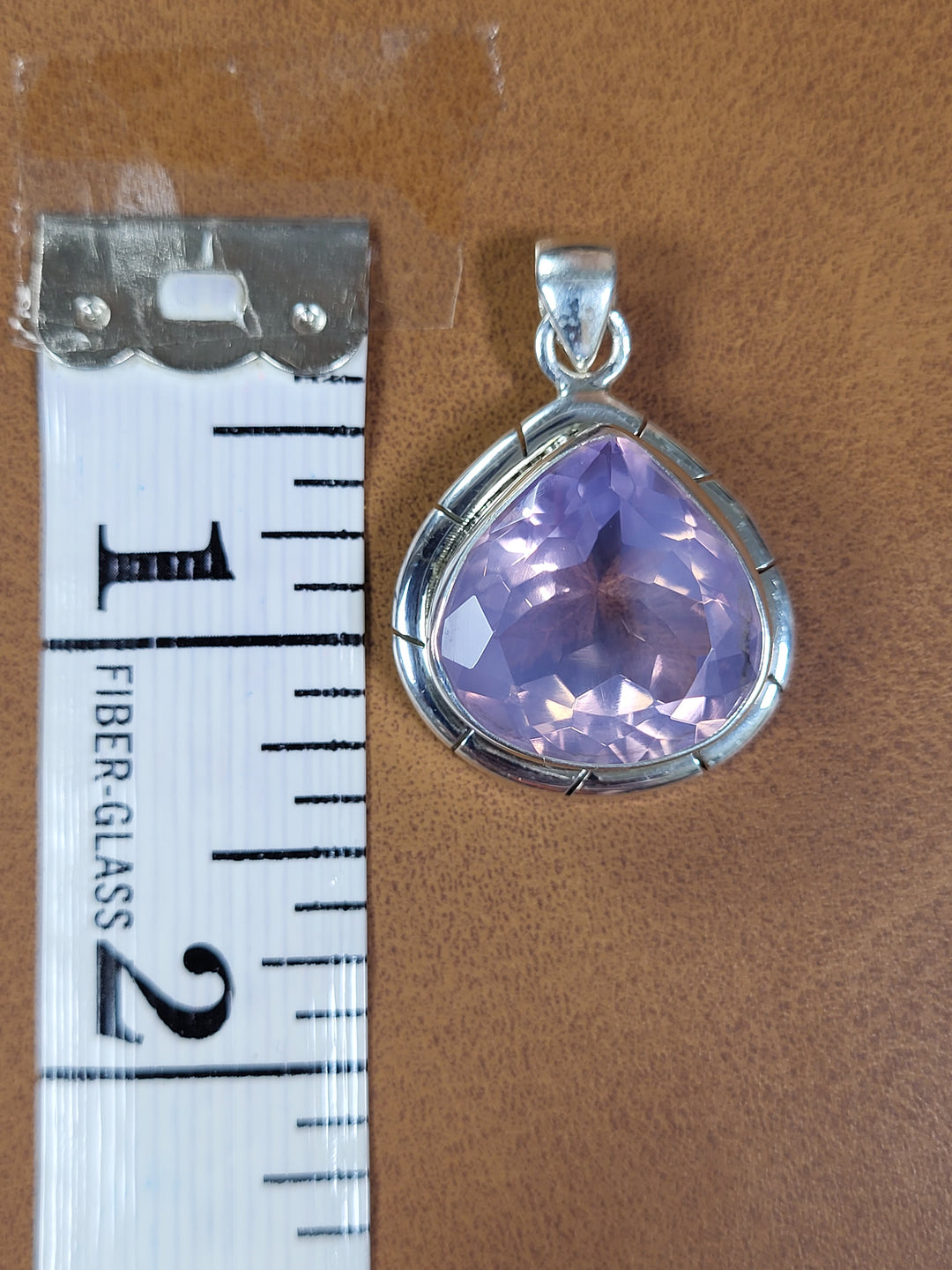 Natural Lavender Quartz 925 Sterling Silver Teardrop Pendant - 1 1/4"