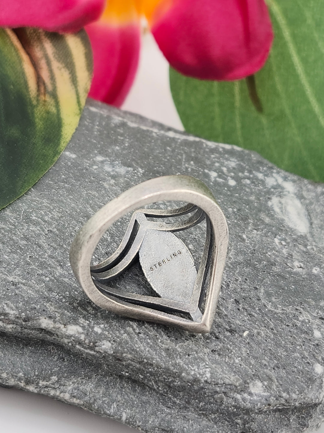 Oxidized Marquee Orange Spiny Oyster Ring Size 7