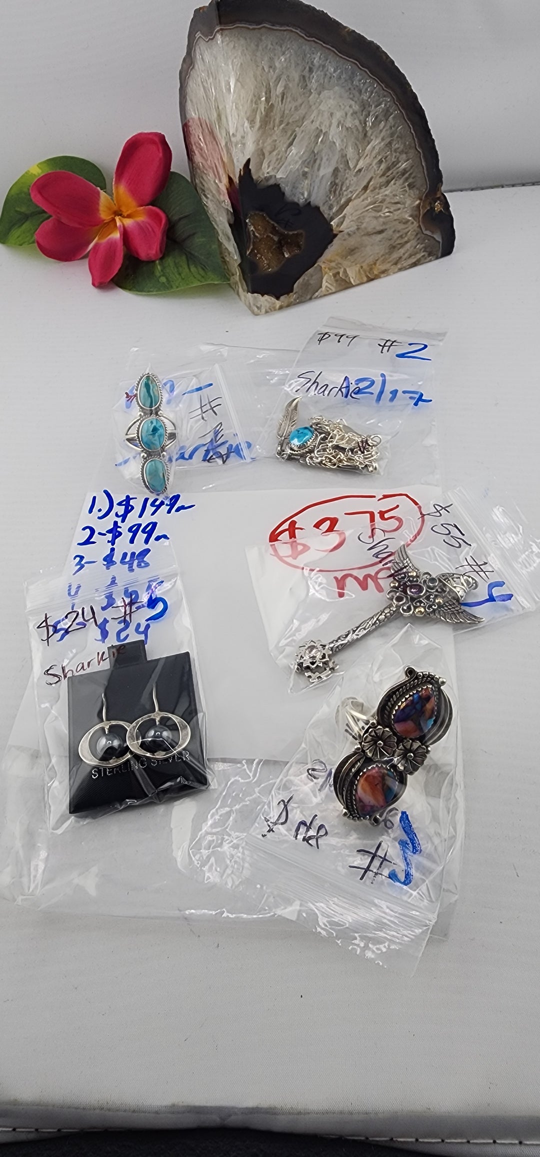 PM SHOW 48HR - RESERVED FOR: Sharkie - 12/17/2025 tiktok Live Show - 5 Sterling Silver Items