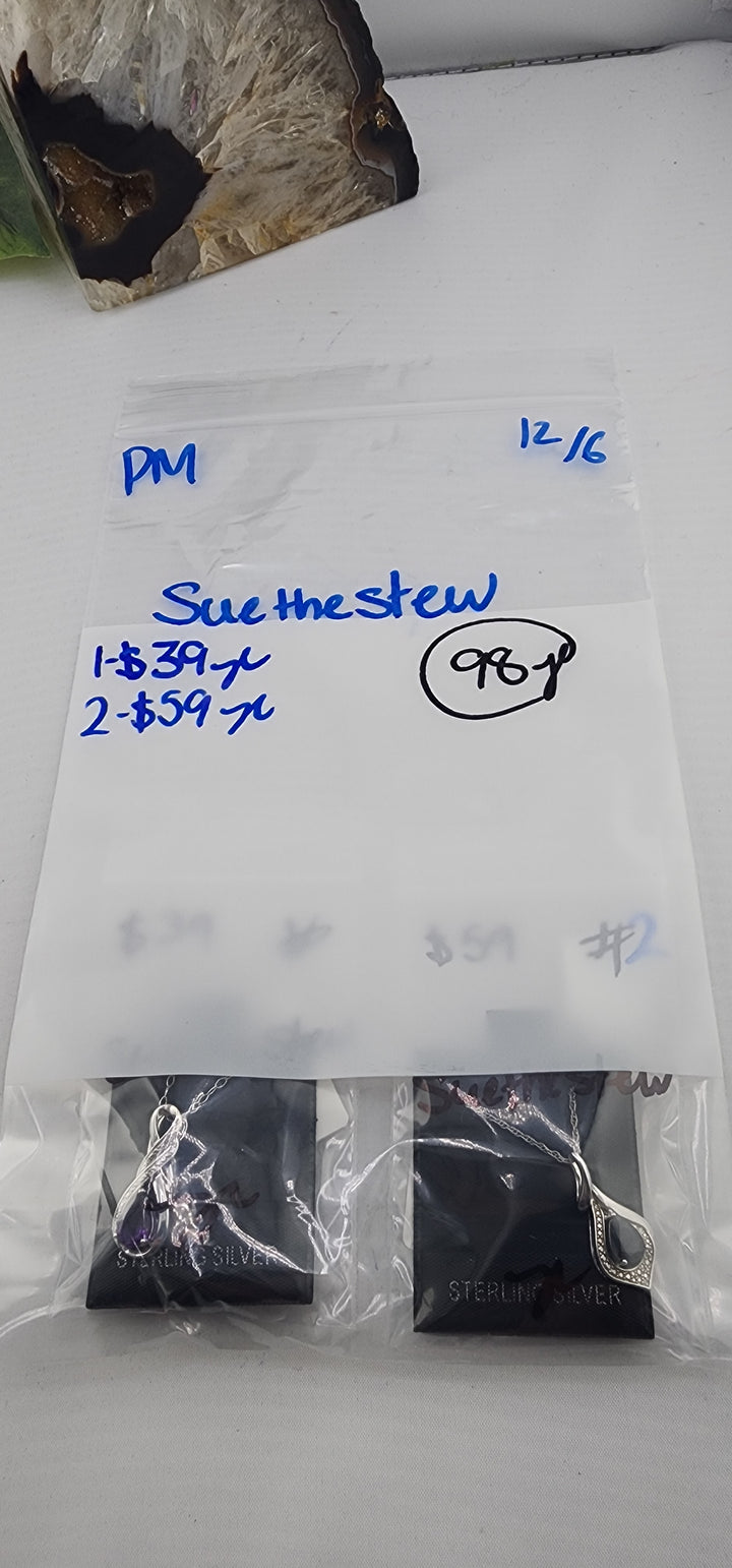 PM SHOW 48HR - RESERVED FOR: Suethestew - 12/6/2025 tiktok Live Show - 2 Sterling Silver Items