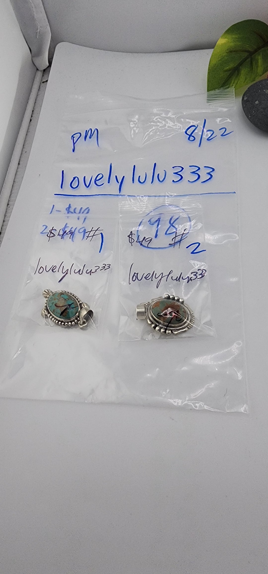 PM SHOW 48HR - RESERVED FOR: lovelylulu333 - 8/22/2025 FL tiktok Live Show - 2 Sterling Silver Items