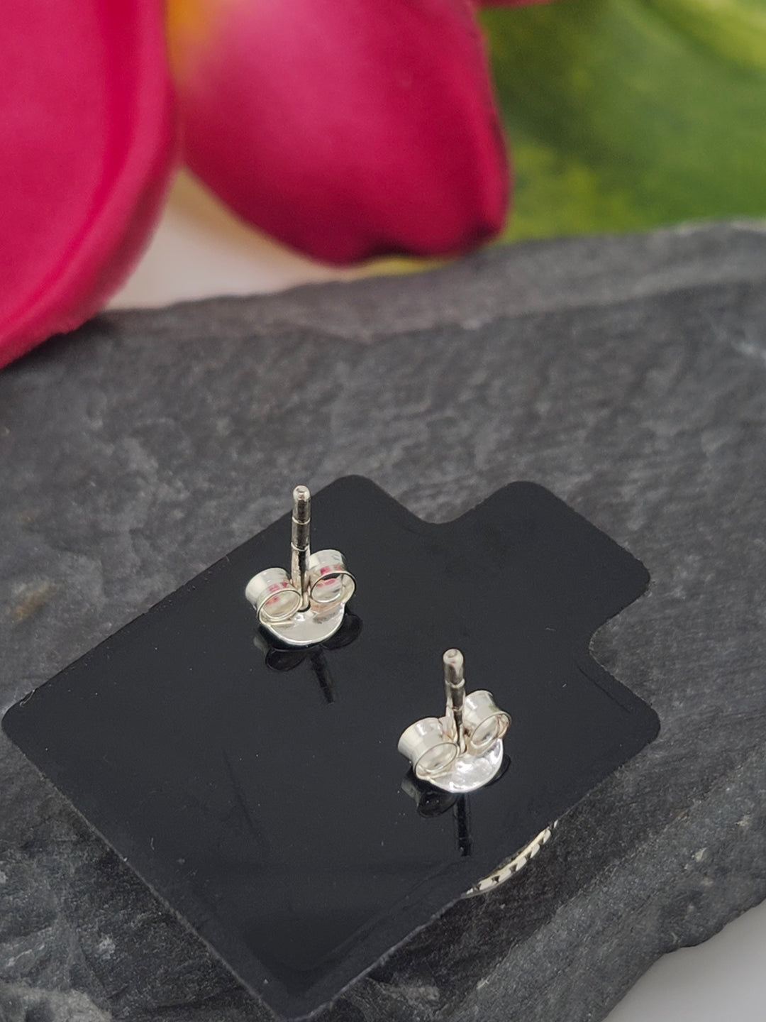 Orange Spiny Oyster Oval Stud Earrings