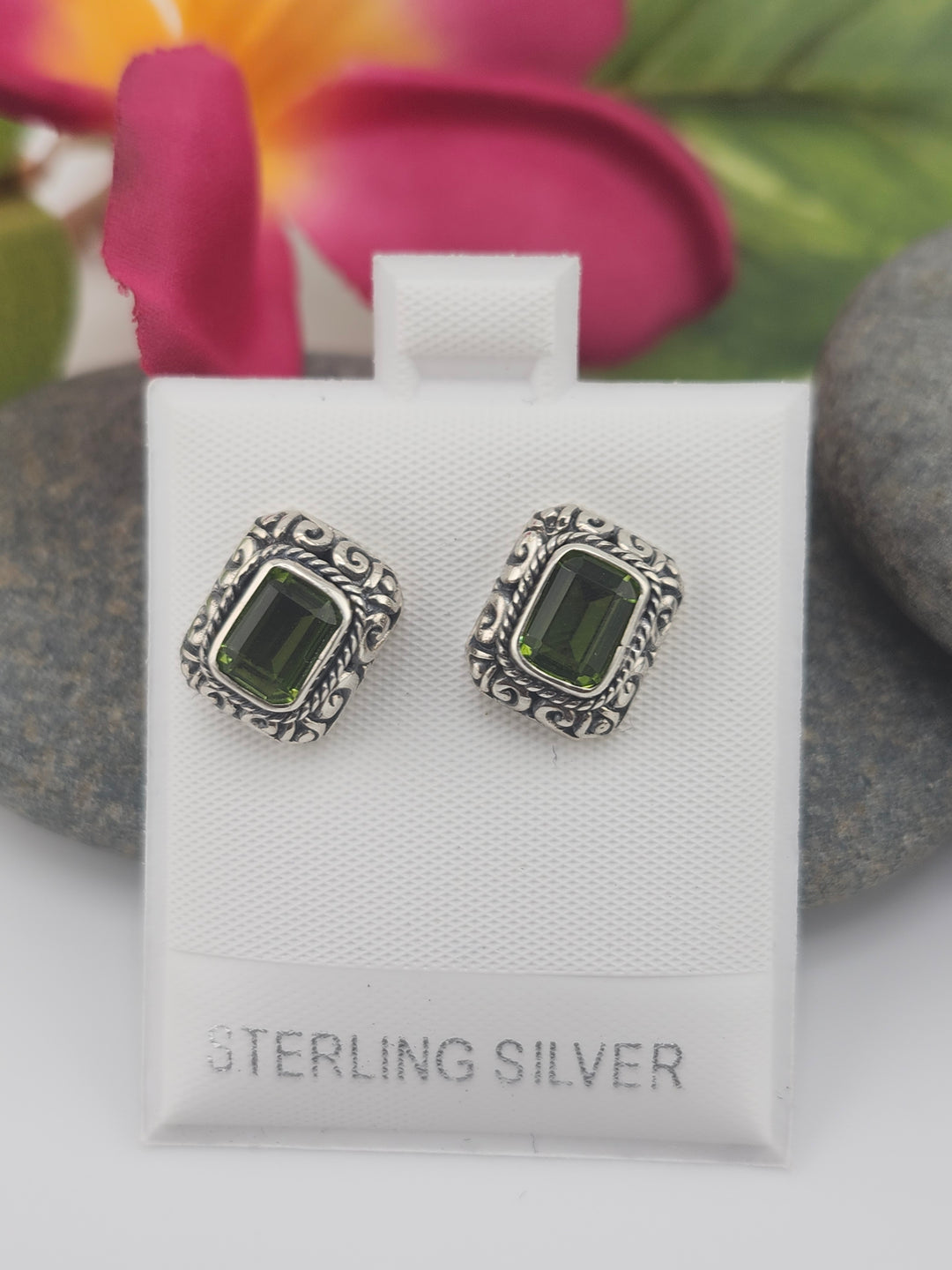 Green CZ Earrings
