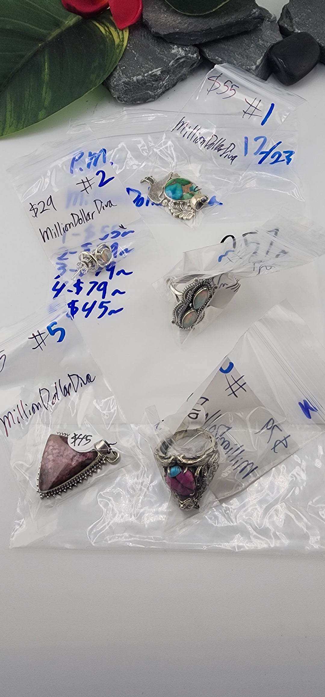 PM SHOW 48HR - RESERVED FOR: MillionDollarDiva - 12/23/2025 tiktok Live Show - 5 Sterling Silver Items