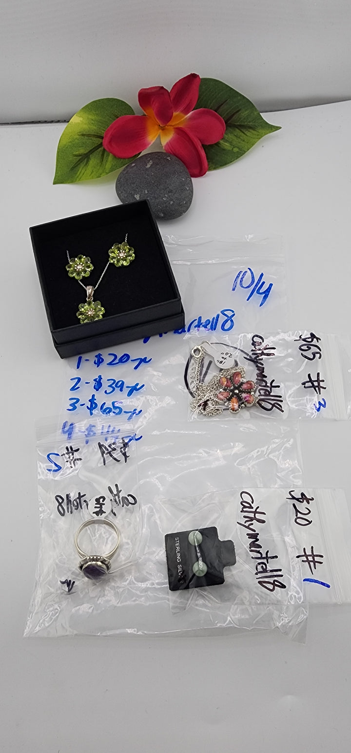 PM SHOW 48HR - RESERVED FOR: cathymartell8 - 10/4/2025 FL tiktok Live Show - 4 Sterling Silver Items