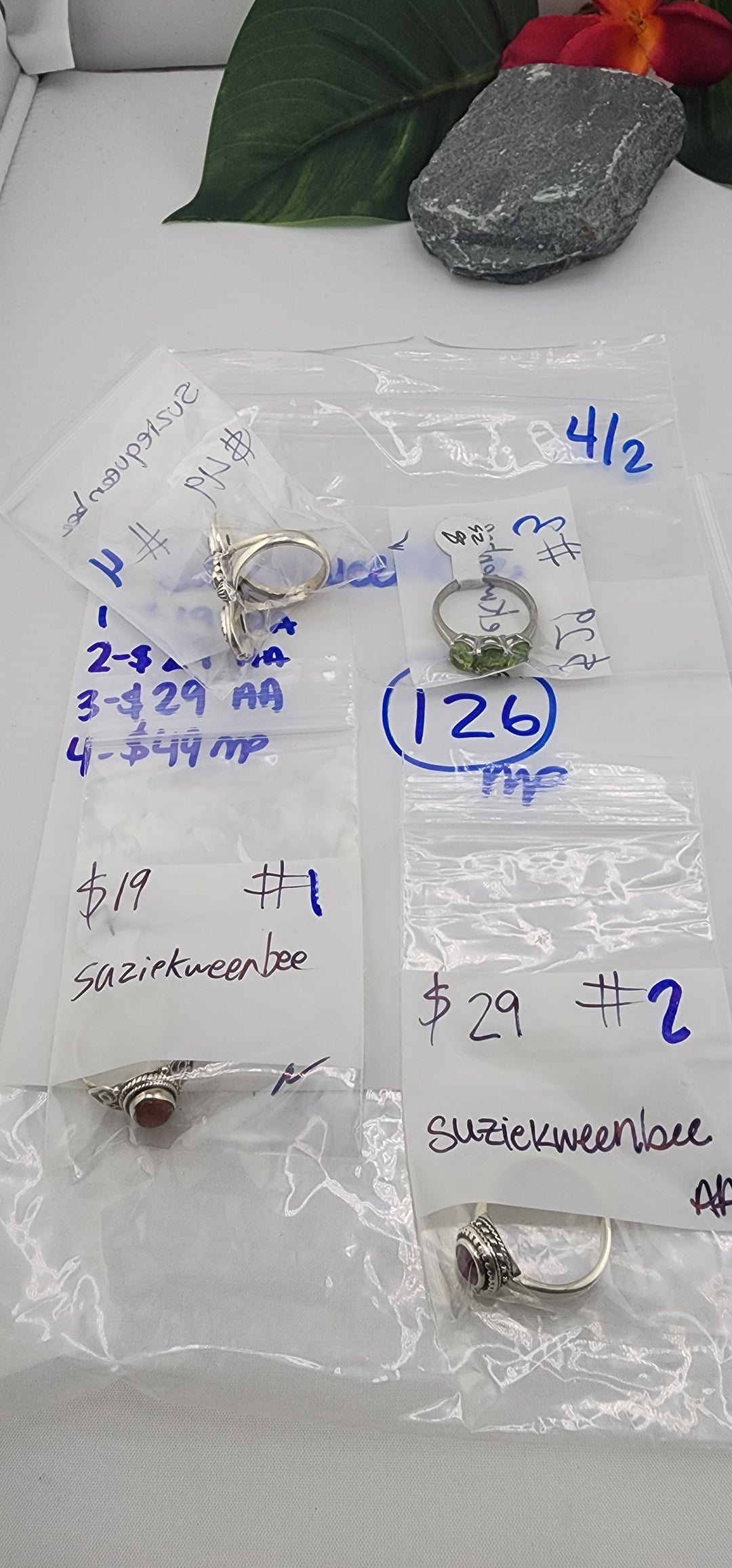 RESERVED FOR: suzikweenbee - 4/2/2025 Tiktok Live Show - 4 Sterling Silver Items