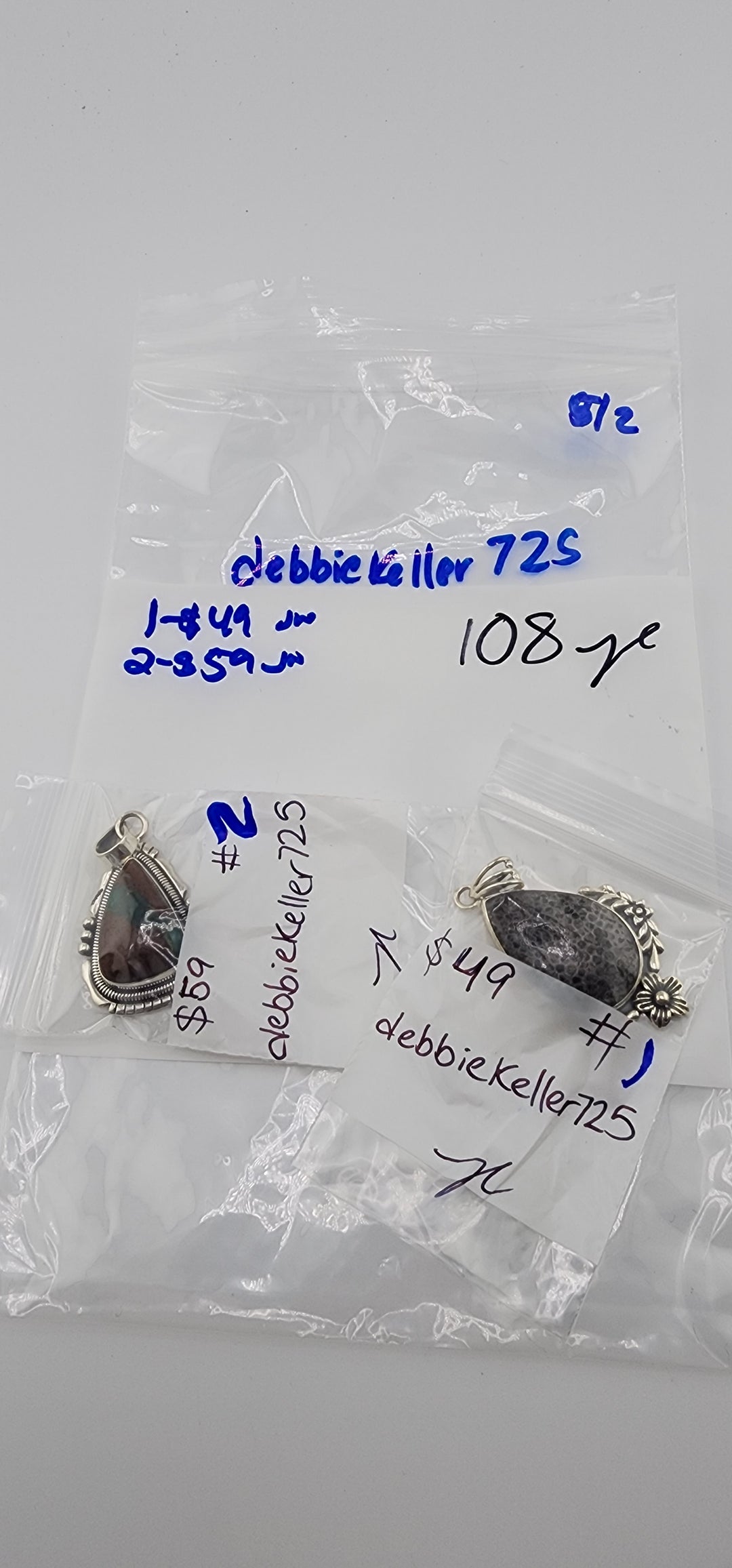 RESERVED FOR:  debbiekeller725- 5/2/2025 tiktok Live Show -2  Sterling Silver Items