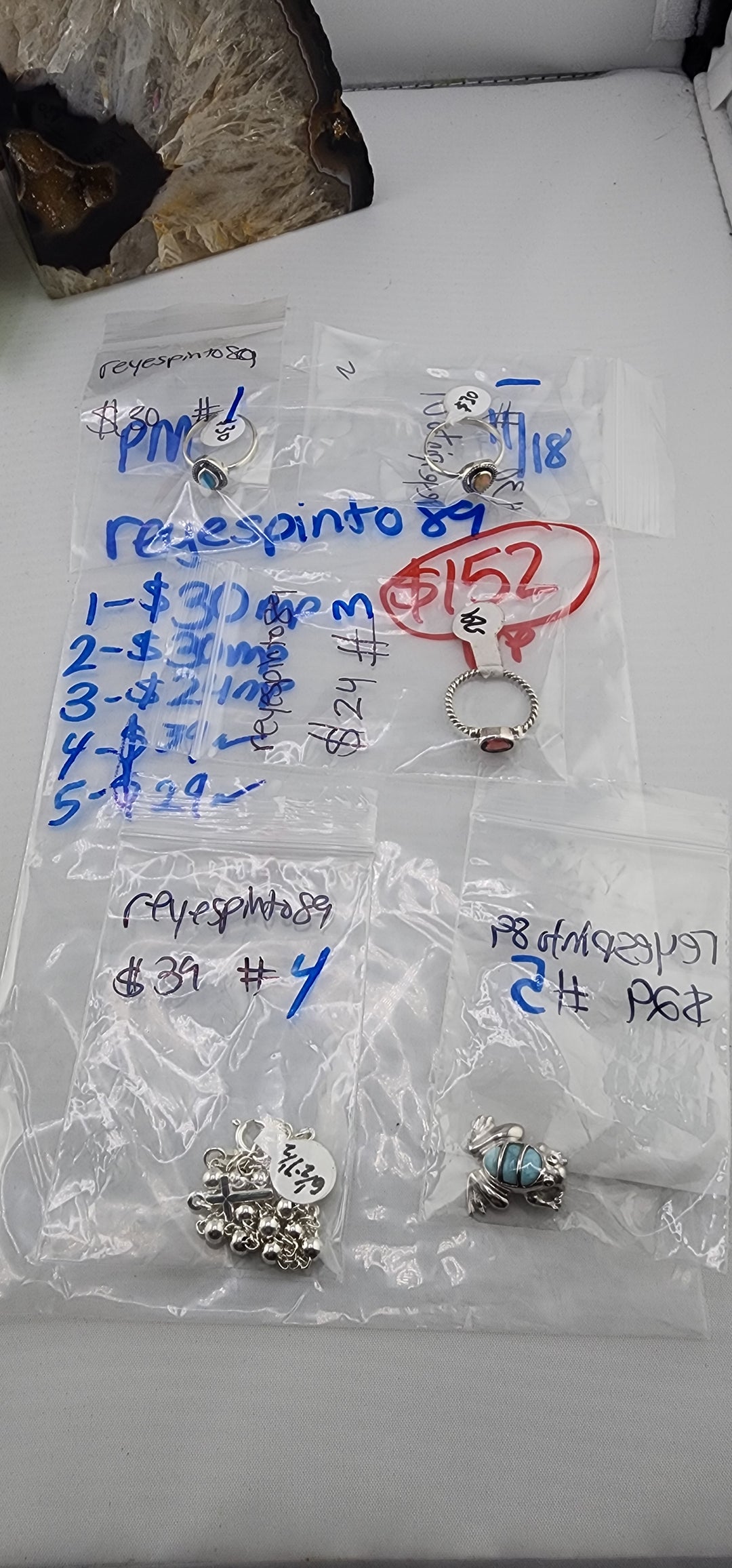 PM SHOW 48HR - RESERVED FOR: reyespinto89 - 11/18/2025 tiktok Live Show - 5 Sterling Silver Items