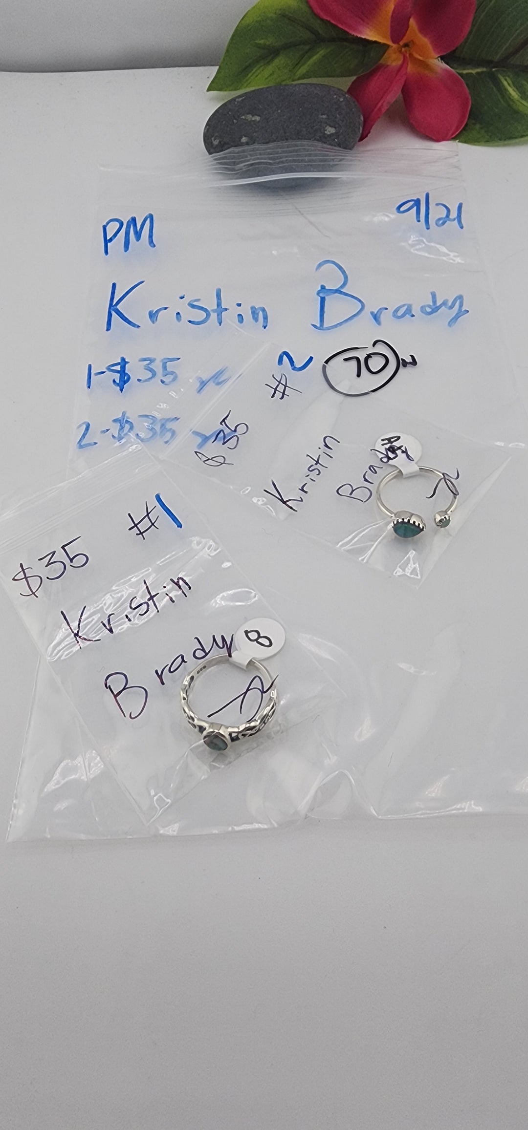 PM SHOW 48HR - RESERVED FOR:  Kristin Brady- 9/21/2025 FL tiktok Live Show -2 Sterling Silver Items